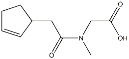 [(cyclopent-2-en-1-ylacetyl)(methyl)amino]acetic acid Struktur