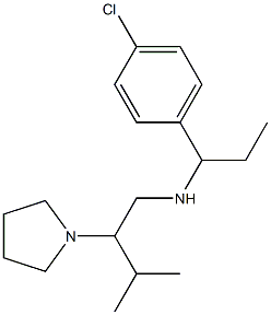 [1-(4-chlorophenyl)propyl][3-methyl-2-(pyrrolidin-1-yl)butyl]amine Struktur