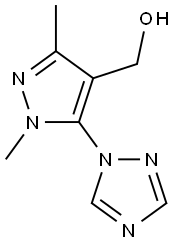 [1,3-dimethyl-5-(1H-1,2,4-triazol-1-yl)-1H-pyrazol-4-yl]methanol Struktur