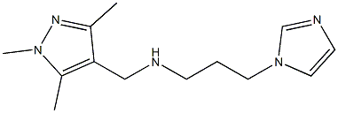 [3-(1H-imidazol-1-yl)propyl][(1,3,5-trimethyl-1H-pyrazol-4-yl)methyl]amine Struktur