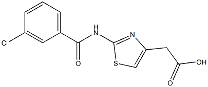 {2-[(3-chlorobenzoyl)amino]-1,3-thiazol-4-yl}acetic acid Struktur