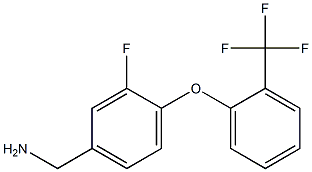 {3-fluoro-4-[2-(trifluoromethyl)phenoxy]phenyl}methanamine Struktur