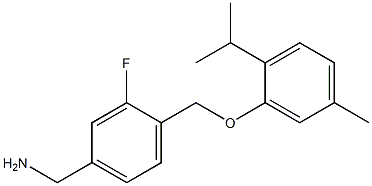 {3-fluoro-4-[5-methyl-2-(propan-2-yl)phenoxymethyl]phenyl}methanamine Struktur