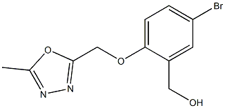 {5-bromo-2-[(5-methyl-1,3,4-oxadiazol-2-yl)methoxy]phenyl}methanol Struktur