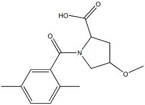 1-(2,5-dimethylbenzoyl)-4-methoxypyrrolidine-2-carboxylic acid Struktur