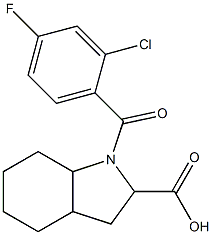 1-(2-chloro-4-fluorobenzoyl)octahydro-1H-indole-2-carboxylic acid Struktur