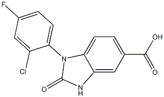 1-(2-chloro-4-fluorophenyl)-2-oxo-2,3-dihydro-1H-1,3-benzodiazole-5-carboxylic acid Struktur