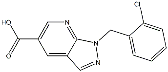 1-(2-chlorobenzyl)-1H-pyrazolo[3,4-b]pyridine-5-carboxylic acid Struktur