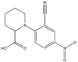 1-(2-cyano-4-nitrophenyl)piperidine-2-carboxylic acid Struktur