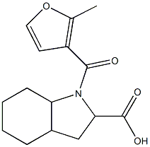 1-(2-methyl-3-furoyl)octahydro-1H-indole-2-carboxylic acid Struktur