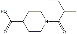 1-(2-methylbutanoyl)piperidine-4-carboxylic acid Struktur