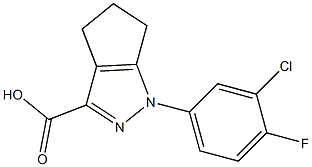 1-(3-chloro-4-fluorophenyl)-1H,4H,5H,6H-cyclopenta[c]pyrazole-3-carboxylic acid Struktur