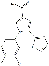 1-(3-chloro-4-methylphenyl)-5-(thiophen-2-yl)-1H-pyrazole-3-carboxylic acid Struktur