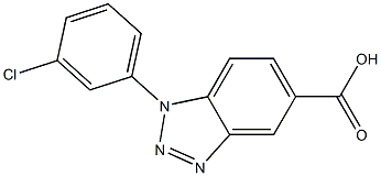 1-(3-chlorophenyl)-1H-1,2,3-benzotriazole-5-carboxylic acid Struktur