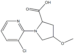 1-(3-chloropyridin-2-yl)-4-methoxypyrrolidine-2-carboxylic acid Struktur