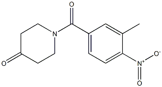 1-(3-methyl-4-nitrobenzoyl)piperidin-4-one Struktur