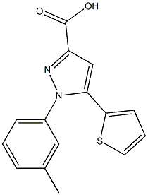 1-(3-methylphenyl)-5-(thiophen-2-yl)-1H-pyrazole-3-carboxylic acid Struktur