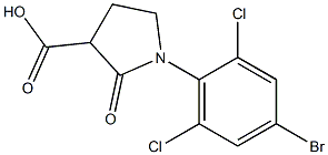 1-(4-bromo-2,6-dichlorophenyl)-2-oxopyrrolidine-3-carboxylic acid Struktur