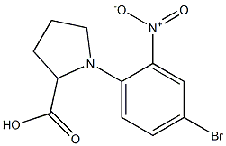 1-(4-bromo-2-nitrophenyl)pyrrolidine-2-carboxylic acid Struktur