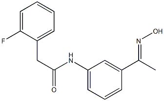 2-(2-fluorophenyl)-N-{3-[(1E)-N-hydroxyethanimidoyl]phenyl}acetamide Struktur