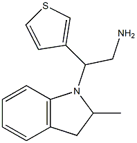 2-(2-methyl-2,3-dihydro-1H-indol-1-yl)-2-(thiophen-3-yl)ethan-1-amine Struktur