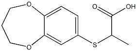 2-(3,4-dihydro-2H-1,5-benzodioxepin-7-ylthio)propanoic acid Struktur