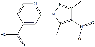 2-(3,5-dimethyl-4-nitro-1H-pyrazol-1-yl)pyridine-4-carboxylic acid Struktur