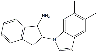 2-(5,6-dimethyl-1H-1,3-benzodiazol-1-yl)-2,3-dihydro-1H-inden-1-amine Struktur