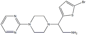 2-(5-bromothiophen-2-yl)-2-[4-(pyrimidin-2-yl)piperazin-1-yl]ethan-1-amine Struktur