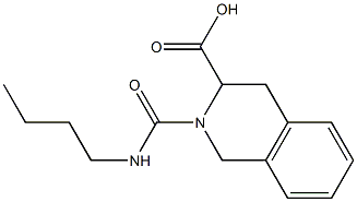 2-(butylcarbamoyl)-1,2,3,4-tetrahydroisoquinoline-3-carboxylic acid Struktur