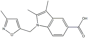 2,3-dimethyl-1-[(3-methyl-1,2-oxazol-5-yl)methyl]-1H-indole-5-carboxylic acid Struktur