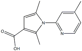 2,5-dimethyl-1-(4-methylpyridin-2-yl)-1H-pyrrole-3-carboxylic acid Struktur