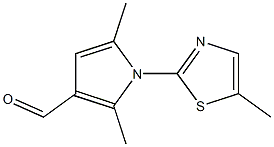 2,5-dimethyl-1-(5-methyl-1,3-thiazol-2-yl)-1H-pyrrole-3-carbaldehyde Struktur