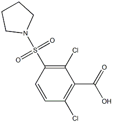 2,6-dichloro-3-(pyrrolidine-1-sulfonyl)benzoic acid Struktur