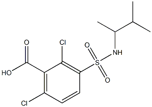 2,6-dichloro-3-[(3-methylbutan-2-yl)sulfamoyl]benzoic acid Struktur