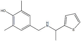 2,6-dimethyl-4-({[1-(thiophen-2-yl)ethyl]amino}methyl)phenol Struktur