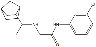 2-[(1-{bicyclo[2.2.1]heptan-2-yl}ethyl)amino]-N-(3-chlorophenyl)acetamide Struktur