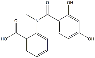 2-[(2,4-dihydroxybenzoyl)(methyl)amino]benzoic acid Struktur