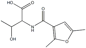 2-[(2,5-dimethyl-3-furoyl)amino]-3-hydroxybutanoic acid Struktur