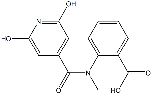 2-[(2,6-dihydroxyisonicotinoyl)(methyl)amino]benzoic acid Struktur