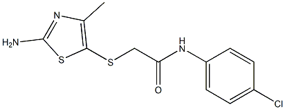 2-[(2-amino-4-methyl-1,3-thiazol-5-yl)sulfanyl]-N-(4-chlorophenyl)acetamide Struktur