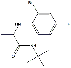 2-[(2-bromo-4-fluorophenyl)amino]-N-tert-butylpropanamide Struktur