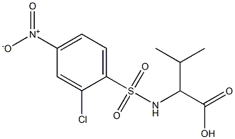 2-[(2-chloro-4-nitrobenzene)sulfonamido]-3-methylbutanoic acid Struktur