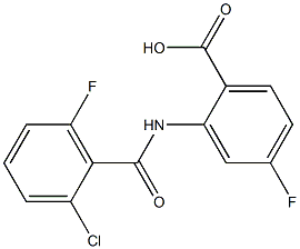 2-[(2-chloro-6-fluorobenzene)amido]-4-fluorobenzoic acid Struktur