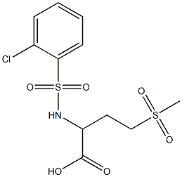 2-[(2-chlorobenzene)sulfonamido]-4-methanesulfonylbutanoic acid Struktur