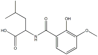 2-[(2-hydroxy-3-methoxybenzoyl)amino]-4-methylpentanoic acid Struktur