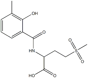 2-[(2-hydroxy-3-methylphenyl)formamido]-4-methanesulfonylbutanoic acid Struktur