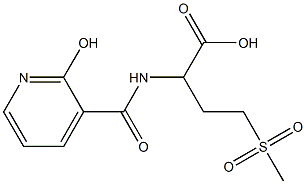 2-[(2-hydroxypyridin-3-yl)formamido]-4-methanesulfonylbutanoic acid Struktur