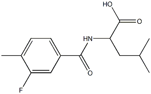 2-[(3-fluoro-4-methylbenzoyl)amino]-4-methylpentanoic acid Struktur