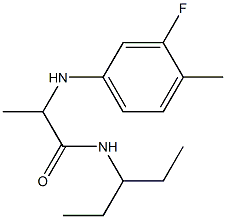 2-[(3-fluoro-4-methylphenyl)amino]-N-(pentan-3-yl)propanamide Struktur